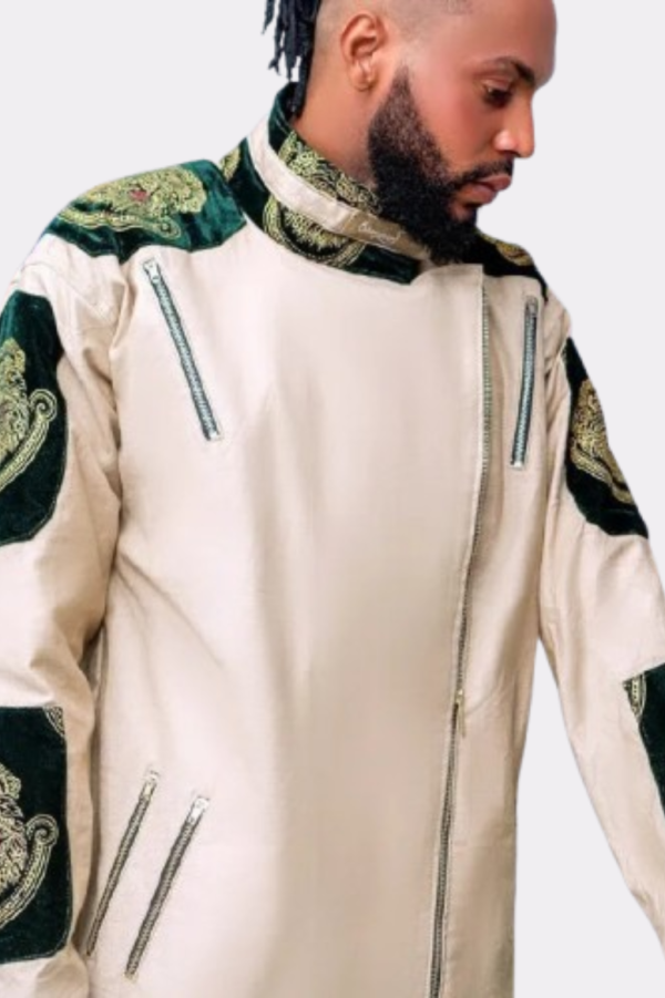 Regal Paisley Utility Jacket – Cream